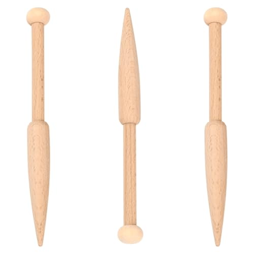 GORGECRAFT Wood Bobbin Stick Wooden Knitting Needles Single Head Weaving Loom Machines Tools Beech Shuttle Crochet Hook for DIY Wool Sweater Tapestry Rug Scarf Making Crafts Supplies
