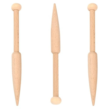 GORGECRAFT Wood Bobbin Stick Wooden Knitting Needles Single Head Weaving Loom Machines Tools Beech Shuttle Crochet Hook for DIY Wool Sweater Tapestry Rug Scarf Making Crafts Supplies