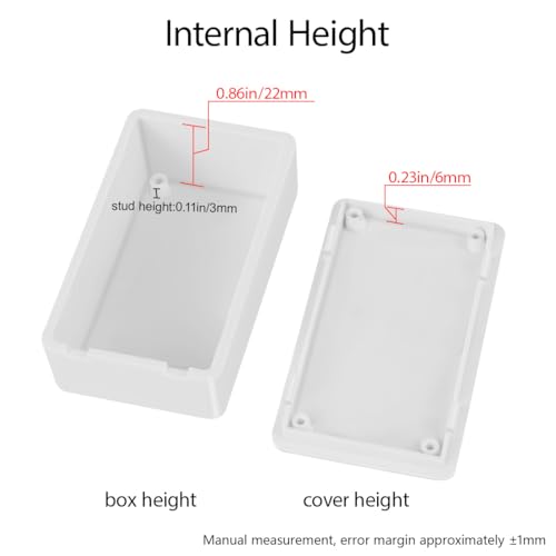 LeMotech Project Box 10 Pieces ABS Plastic Electrical Project Case Small Junction Box for Electronics White 3.15 x 1.97 x 1.02 inch (80 x 50x 26 mm) - color: 10 pieces, size: 3.15"x 1.97"x 1.02"