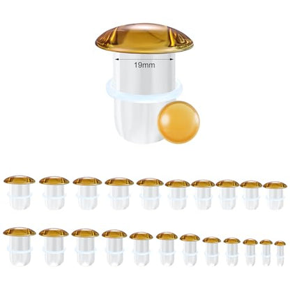 Glass Ear Stretching Kit Single Flare Plugs & Rubber Rings Unique 1mm Increments 3mm-25mm Gradual Sizing Smooth Glass Gauges for Daily Wear Earring Expander Stretcher Piercing Body Jewelry 2Pc - color: Brown, size: 19mm