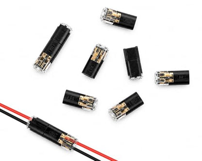 50Pcs Double Wire Plug in Connector 2 Pin with Pliers (18-22AWG)