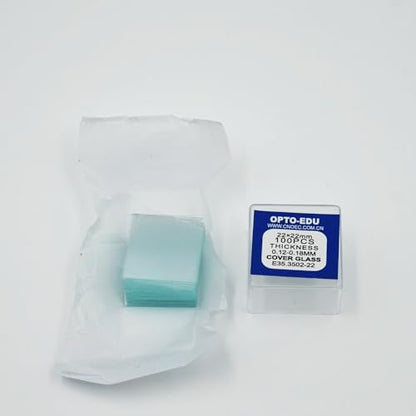 E35.3501 Blank Microscope Slides & 100-Pieces Square Cover Glass, Glass
