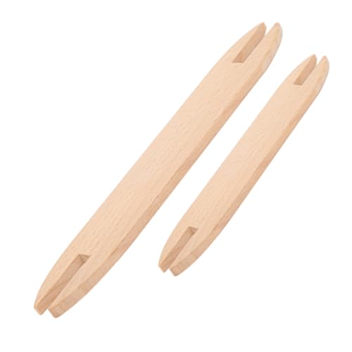 Wooden Weaving Shuttle Set 2 Pack Beech Wood Handcrafted Weaving Tools for DIY Scarf Sweater Scarf Tapestry Knitting Kits Large and Small Sizes for Beginners Creative Crafting