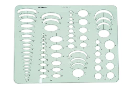 Printtoo Ellipse Geometry Template Acrylic Drafting Stencil Ruler Tool - color: Series -PRTD-2844A