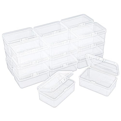 20 Pack Rectangular Mini Clear Plastic Storage Containers - size: 3.35 x 2.17 x 1.38 inch