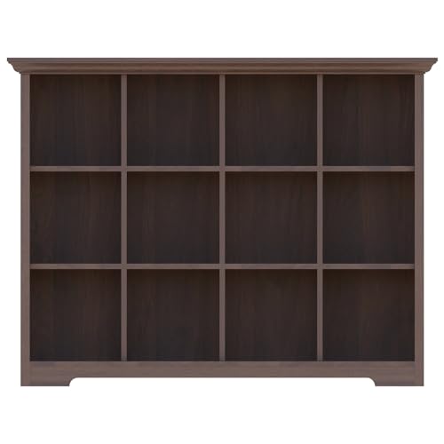 OSCHF 12-Cube Open Bookcase with Base, 3-Tier Wooden Bookshelf, Walnut - color: Walnut, size: 12-Cube