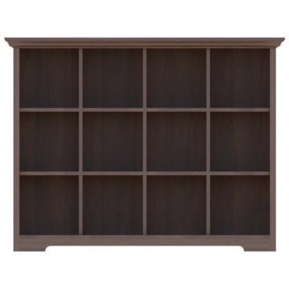 OSCHF 12-Cube Open Bookcase with Base, 3-Tier Wooden Bookshelf, Walnut - color: Walnut, size: 12-Cube