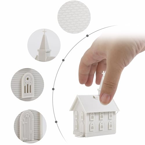 N Scale Model Blank Church Kit Unassembled House for Model Train Layout Diorama JZN5875JJ (Church-1PC) - style: Church-1PC