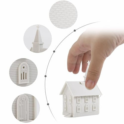 N Scale Model Blank Church Kit Unassembled House for Model Train Layout Diorama JZN5875JJ (Church-1PC) - style: Church-1PC