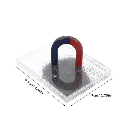 CLISPEED Magnetic Field Demonstrator Iron Filings Case with Magnet for Physics Experiments Science Experiment Instrument for Classroom Teaching Student-Led Demonstrations 3.70 X 2.75 X 0.47 in