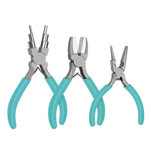 C&T 3-Piece Jewelry Pliers Set, Jewelry Making Tools Kit, Micro Jewelry Plier, Jewelry Making Supplies, Pliers set for jewellery making bead winding and shaping wire DIY Crafts - style: 3PC