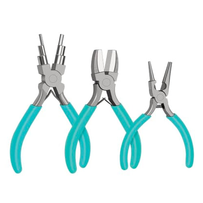 C&T 3-Piece Jewelry Pliers Set, Jewelry Making Tools Kit, Micro Jewelry Plier, Jewelry Making Supplies, Pliers set for jewellery making bead winding and shaping wire DIY Crafts - style: 3PC