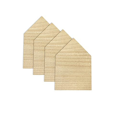4 Pack 8 Inch Wooden House Shape Block Unfinished Wood Farmhouse Cutouts Tabletop for DIY Crafts Memorial Sign,1 Inch Thick MDF - size: 8 in