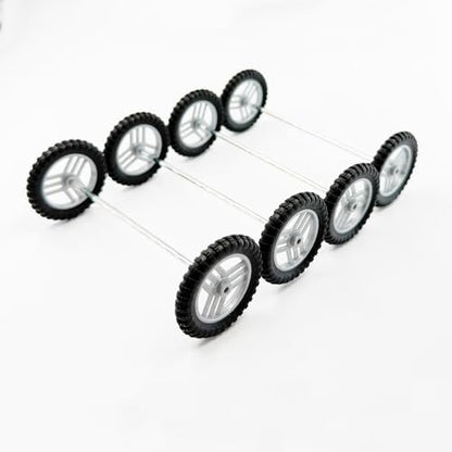 10PCS RC Toy Wheel 2.5mm Dia Shaft RC Car Motorcycle Rubber Tire Wheel with Round Rod Shaft Axles for RC Car Motorcycle DIY Model Toy Replace Parts (2.5x37mm) - style: 2.5x37mm