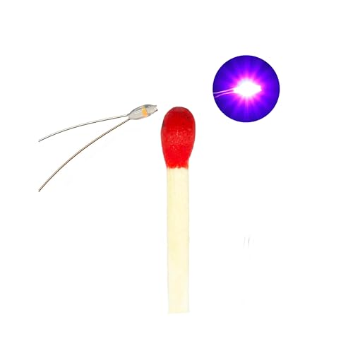 20 Pcs Micro LED, Tiny Led Lights for Crafts, Purple Mini LED, SMD led 0603, Soldered Micro Litz Wired Leads, Multi-Resistor, Suitable Used in Any Small Model, Cosplay, Tight Space Lighting - color: Purple