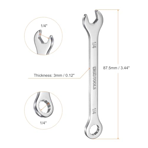 HARFINGTON 1/4" Thin Combination Wrench Stainless Steel Spanner - size: 1/4"