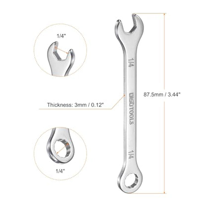 HARFINGTON 1/4" Thin Combination Wrench Stainless Steel Spanner - size: 1/4"