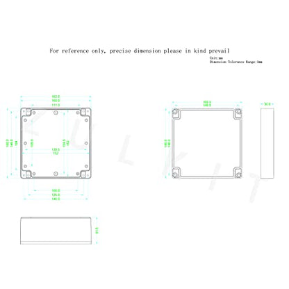 Junction Box, Zulkit Project Box IP65 Waterproof Outdoor Box ABS Plastic Electrical Boxes Electronic Enclosure Black 6.3 x 6.3 x 3.5 inch(160 x 160 x 90 mm)(Pack of 1) - size: 6.3" x 6.3" x 3.5"(Pack of 1)