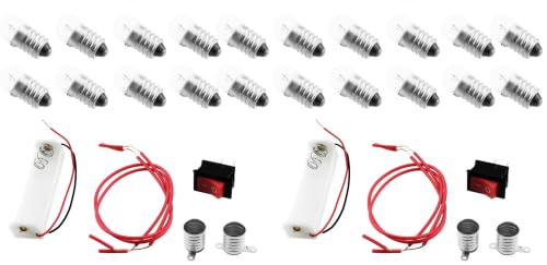 Circuit Experiment Small Light Bulb Kit Electricity Learning Kit Battery Box Lamp Holder Switch 1.5v Light Bulb Physics Assembly Science Equipment Closed Circuit Experiment Kit (Pack of 2) - size: Small (Pack of 2)