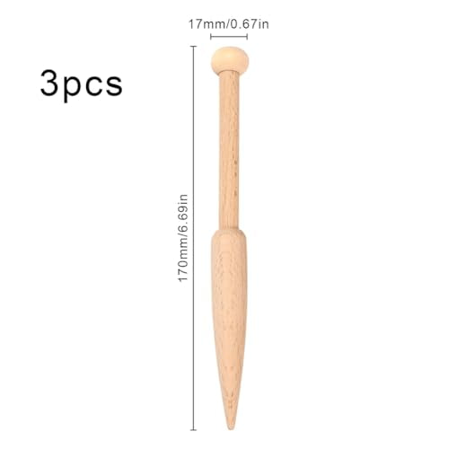 GORGECRAFT Wood Bobbin Stick Wooden Knitting Needles Single Head Weaving Loom Machines Tools Beech Shuttle Crochet Hook for DIY Wool Sweater Tapestry Rug Scarf Making Crafts Supplies