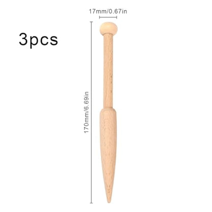 GORGECRAFT Wood Bobbin Stick Wooden Knitting Needles Single Head Weaving Loom Machines Tools Beech Shuttle Crochet Hook for DIY Wool Sweater Tapestry Rug Scarf Making Crafts Supplies