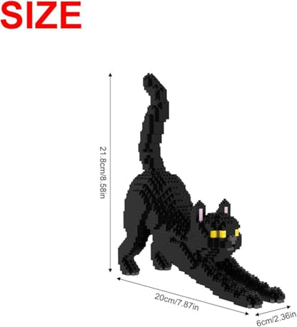 Larcele 999 Pcs Black Cat Pet Micro Building Blocks Toy for Kids 8+ KLJM-05 - style: Black Cat