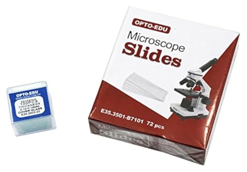 E35.3501 Blank Microscope Slides & 100-Pieces Square Cover Glass, Glass