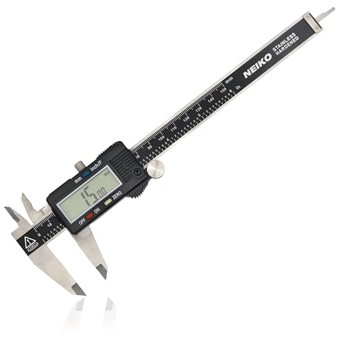 NEIKO 01407A Electronic Digital Caliper Measuring Tool, 0-6 Inches Stainless Steel Construction with Large LCD Screen Quick Change Button for Inch Fraction Millimeter Conversions, Digital Caliper - size: 6 Inch, style: Stainless Steel