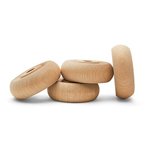 Classic Mini Wooden Wheels, Great for Crafts Too, 1-1/4 Inch Diameter, 7/16 Inch Thick, 1/4 Inch Hole, Pack of 50, by Woodpeckers - color: Pack of 50, size: 1-1/4 inch, 7/16 inch thick