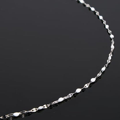UMAOKANG White Enamel Chain for Jewelry Making Stainless Steel Lip Chains - color: Steel-White