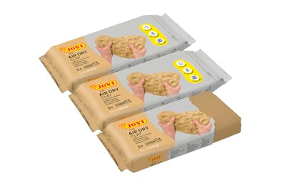 Jovi - Air Dry Clay, Sand Ochre Color, 3 x 1.1 lb, Total of 3.3 lb - color: Ochre