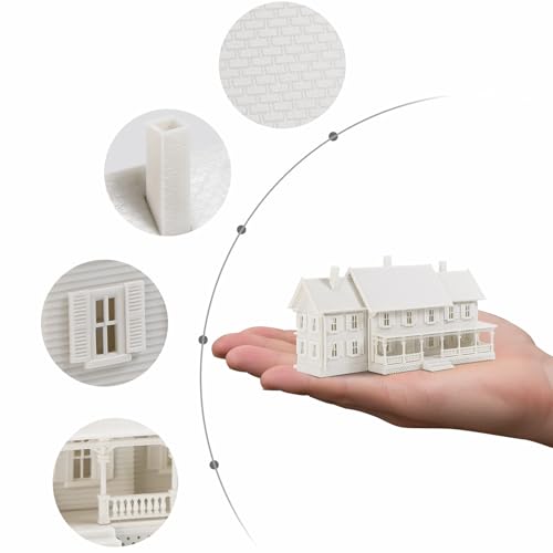 N Scale Model Village Two-Story House with Porch Kit Unassembled Christmas Building for Model Railroad JZN5891JJ