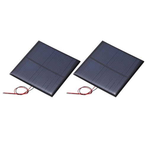 MECCANIXITY 2Pcs 6V 0.75W 150mA Mini Solar Panels, Small Polycrystalline Solar Cell Panel with Cable for DIY Electric Toy Materials Kits Charger - style: 6V 0.75W 150mA