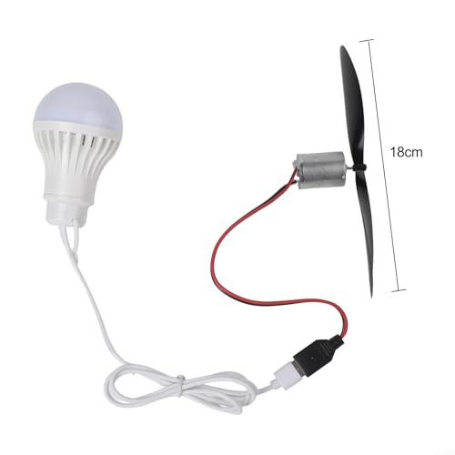 Wind Propeller Generator Kit With 18Cm USB Male/Female Cable And 5W Bulb For Wind Power Demonstration And Bike Lighting