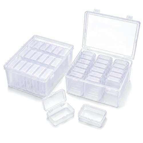 LJY 38 Clear Plastic Boxes, 2 Sizes for Hardware
