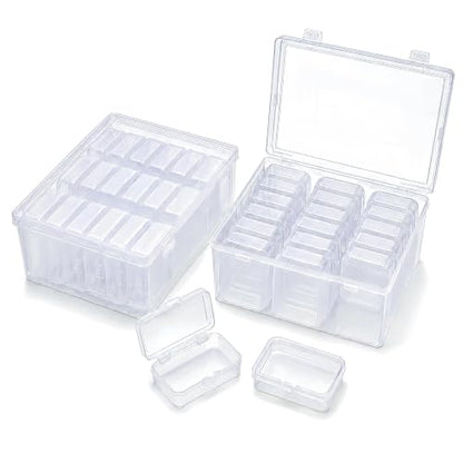 LJY 38 Clear Plastic Boxes, 2 Sizes for Hardware