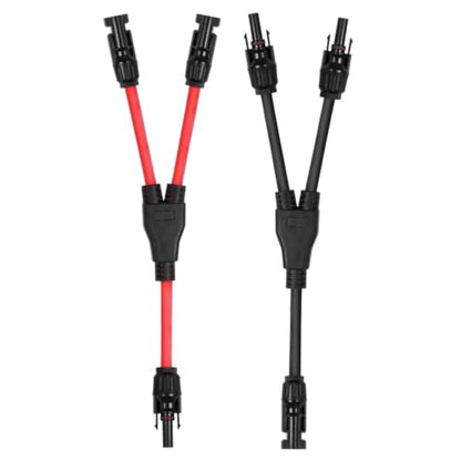 Solar Parallel Connector Y Splitter 1Y2 10 AWG Solar Cable Connector - size: 1 Pair M/FF and F/MM