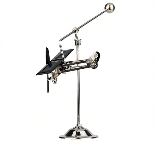 Sunnytech Solar Aircraft Balance Toy Plane Black Propeller Kinetic Art Balancing Decompression Science Home Office Toy for Desk Physics Toy WJ156 - size: 8.67 in (W)* 5.51 in (H)