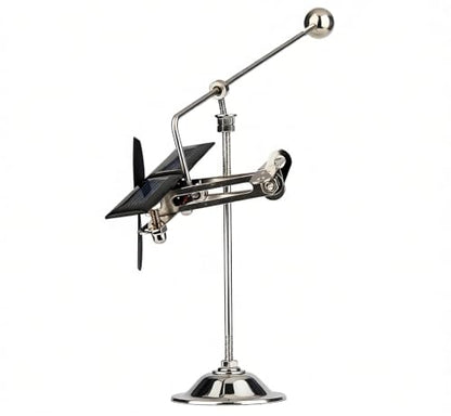 Sunnytech Solar Aircraft Balance Toy Plane Black Propeller Kinetic Art Balancing Decompression Science Home Office Toy for Desk Physics Toy WJ156 - size: 8.67 in (W)* 5.51 in (H)