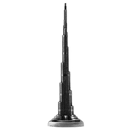 Burj Khalifa Tower, Miniature Dubai Tower Model Alloy Burj Khalifa Tower Model Art Craft Souvenir Building Tower Ornaments for Office Home Desktop Decor