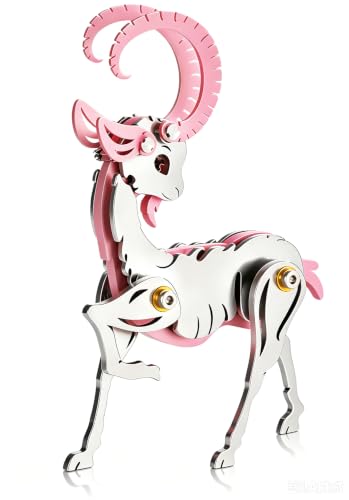 3D Metal Puzzle Zodiac Sheep Stainless Steel,Pink & Silver - color: C01-sheep Pink