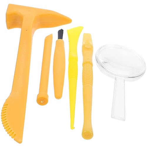 Totority Dig Kit 3 Sets Dinosaur Dig Tools Kit for Kids, Dinosau Digging Kit, Science Kits with Mini Hammer Chisel Brush Scraper for Gems Gemstone Dig Kits - size: 15.5x5.3x1.2cm