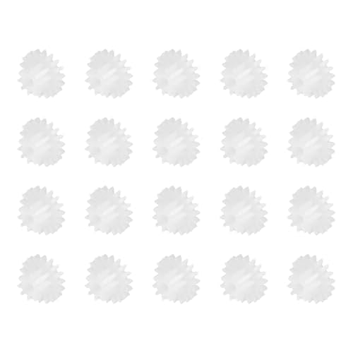 MECCANIXITY 20 Pcs Plastic Gears 18 Teeth Plastic Motor Gear Model 18102A Reduction Gear for RC Car Model DIY Robot (White, Module 0.5)
