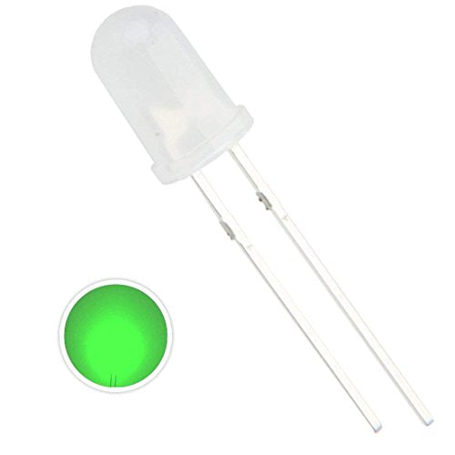 100 Pieces Diffused LED Diode Emitting Lights for High Intensity Super Bright Lighting Bulb Electronics Components Lamp Diodes Green 5mm - color: K)green(100pcs)