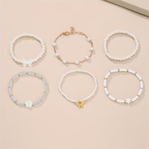 1178 Pcs Pearl Bracelet Making Kit Clear Beads for Bracelets for Adult - color: 12-White & Off-White & Clear