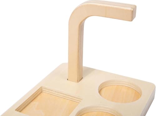 Adena Montessori 5-Shape Stacking Ring Toy, 12m+ - style: Shapes on Curved Peg style 2