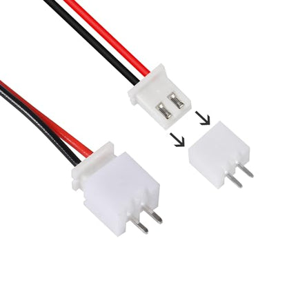 ACEIRMC 10Pairs JST-XH Connector Kit, XH 2.54mm 2 Pin Header Male and Female Connectors Plug Adapter with Flat Wire Cable 200mm 26AWG Compatible with JST XH (2P) - color: 2P