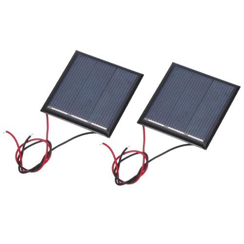 MECCANIXITY 2 Pcs 1.5V 0.225W 150mA Mini Solar Panels, Small Polycrystalline Solar Cell Panel with 2 Cable for DIY Electric Toy Materials Kits Charger, 45mm x 45mm - style: 1.5V 0.225W 150mA