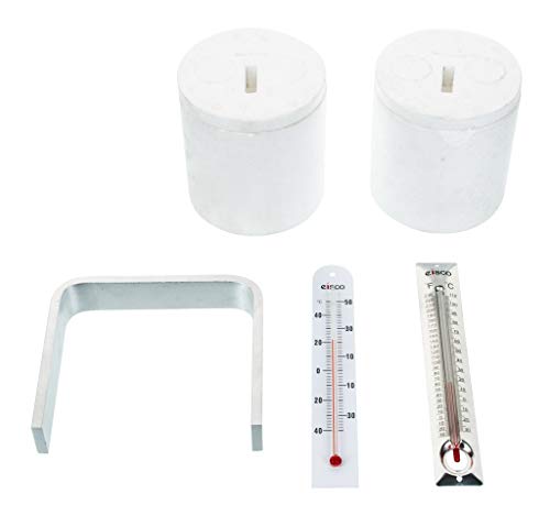EISCO Heat Transfer Kit Class Pack - 15 Kits; Each Kit Contains 2 Calorimeters with Lids, 1 Aluminum Heat Transfer Bar, 1 Low Range Thermometer, 1 High Range Thermometer