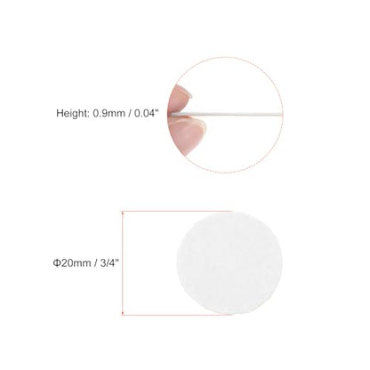 HARFINGTON 48pcs Round Adhesive Felt Circles, 20mm 3/4" Pre Cut Felt Craft Stickers Non-Woven Mini Felt Fabric Circles for DIY Sewing Handcraft Cut Projects Craft Finishing, White - color: White, size: 20mm (48pcs)